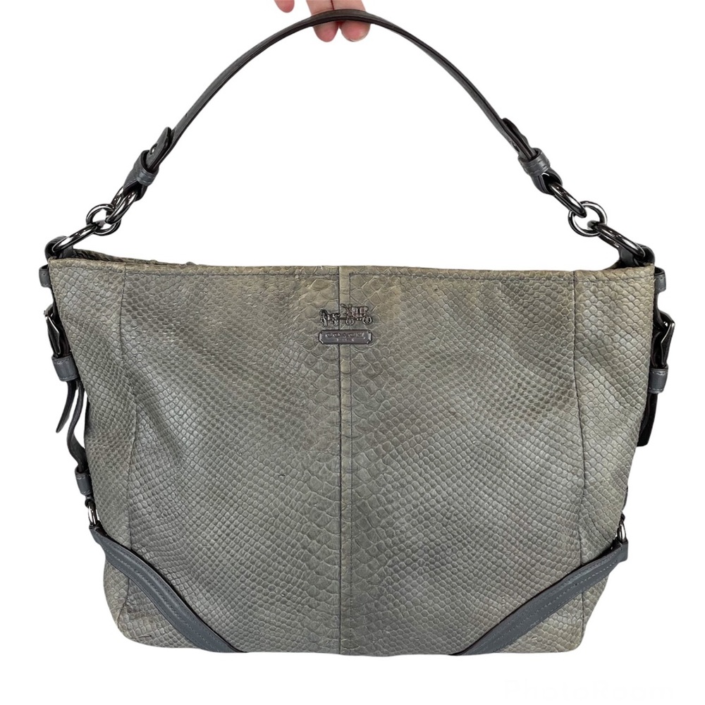 Coach Katarina Exotic Snakeskin Python Embossed Grey Hobo Bag